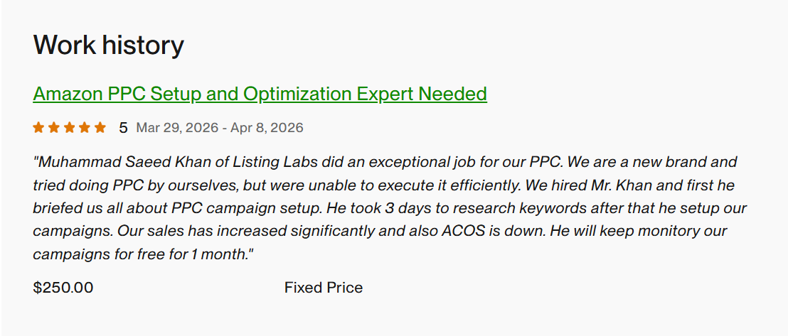 Client review screenshot